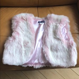 Girls Pink Faux Fur Vest